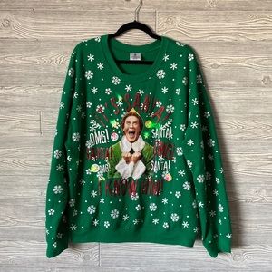 ELF | Tops | Elf Green Ugly Christmas Sweater Light Up Sweatshirt | Poshmark